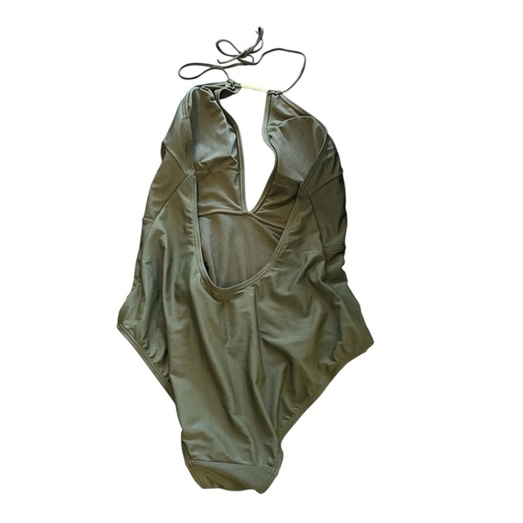 TED BAKER Pikaa Halter Olive Green One-Piece Swimsuit - Picture 3 of 9